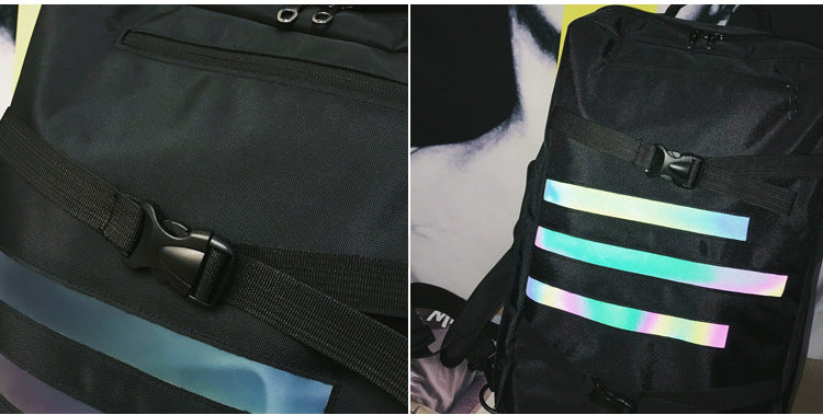 Multi-functional Retro Portable Crossbody Solid Color Reflective Backpack