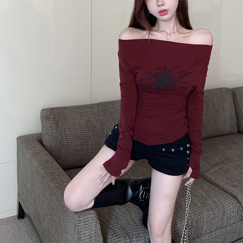 Women's Sexy Off-shoulder Polyester Top