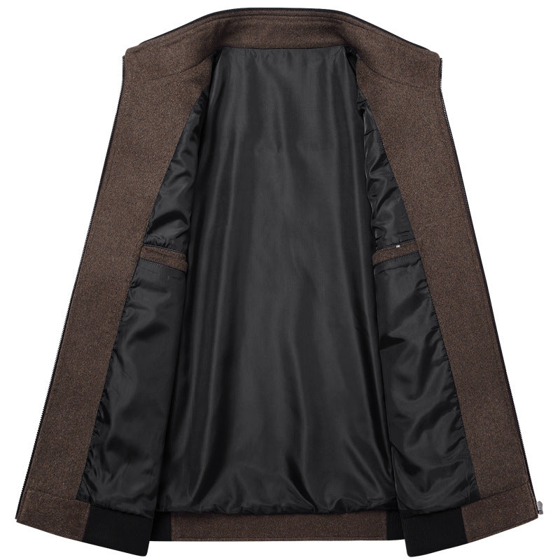 Men's Jacket Vertical Collar Thickened Autumn Woolen Jacket