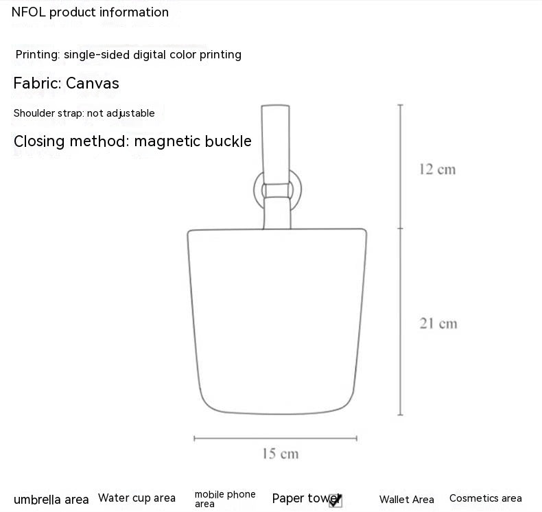 Bucket Bento Canvas Handbag Bucket Portable