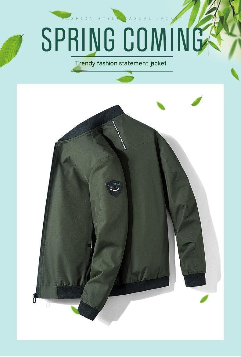 Men's Thin Coat Jacket Stand Collar Fashion Brand Casual Baseball Collar