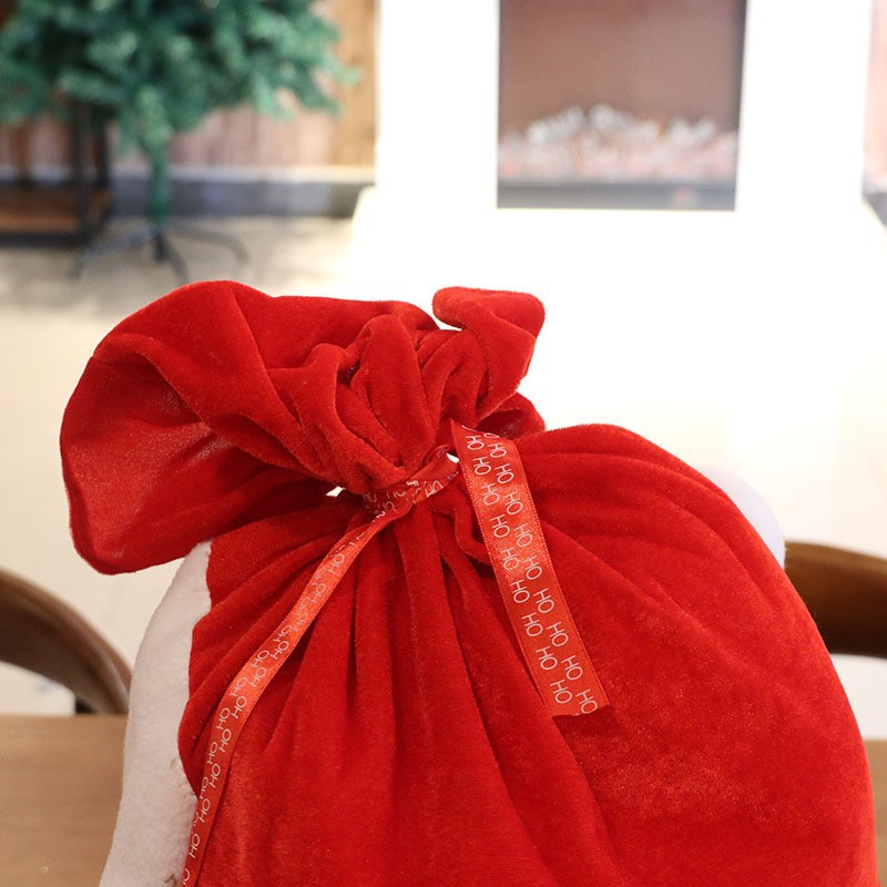Santa Claus Golden Velvet Cloth Candy Backpack