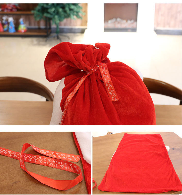 Santa Claus Golden Velvet Cloth Candy Backpack
