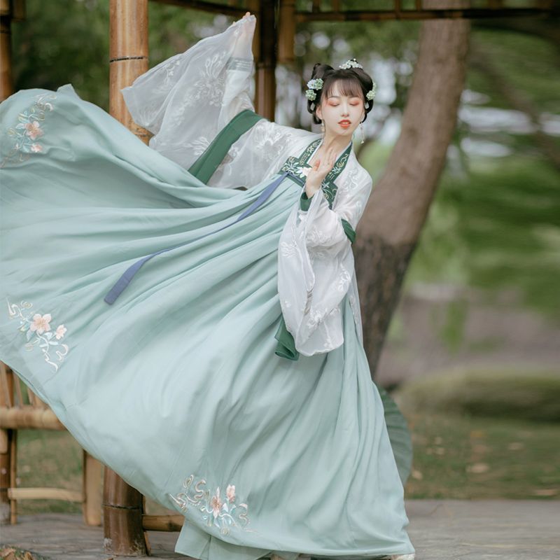 One-piece Embroidery Placket Chest-high Dress