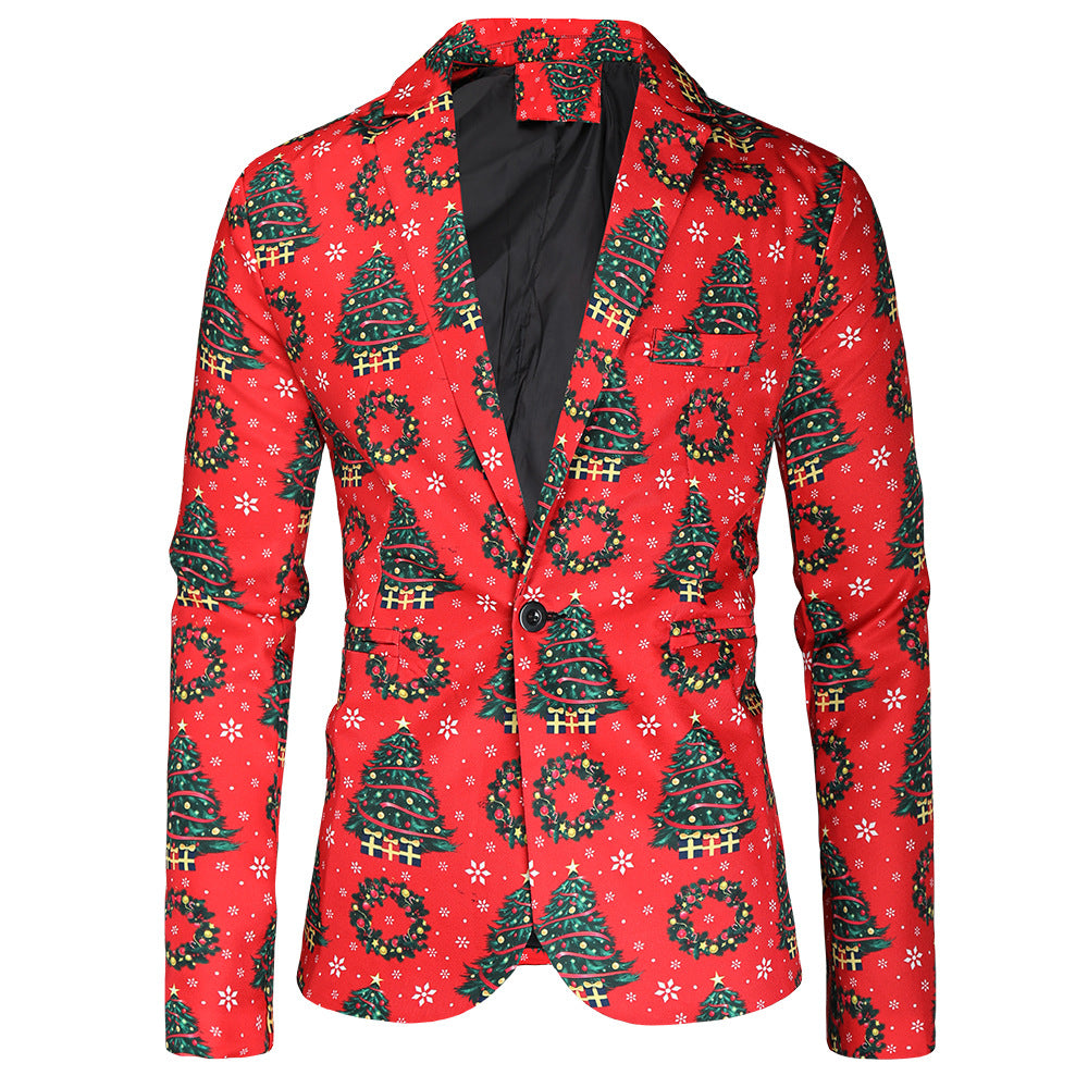 Men's Fashion Casual 3D Fun Printing Blazer