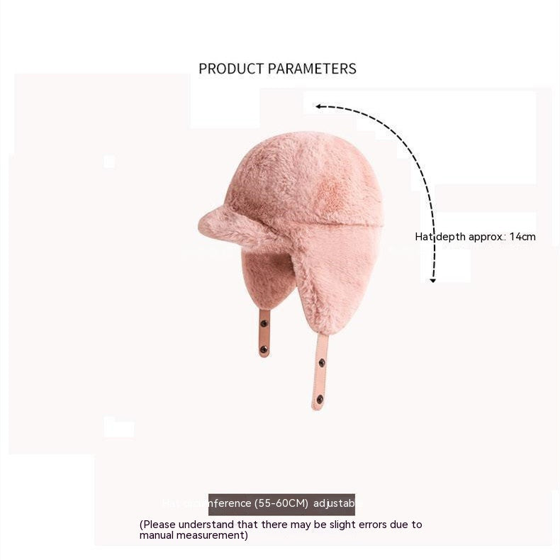 Warm Hat All-match Mink-like Flight Helmet