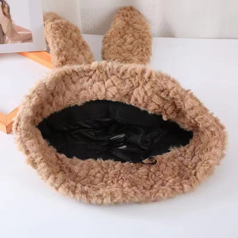 Cute Long Ears Cartoon Pullover Cute Rabbit Plush Hat
