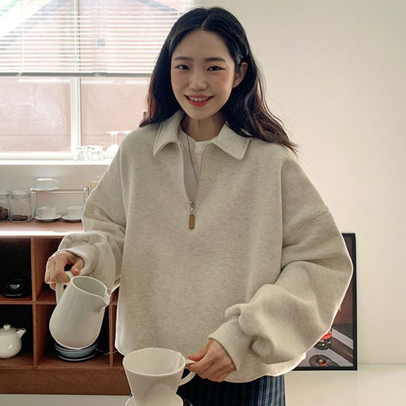 Afslappet langærmet sweatshirt