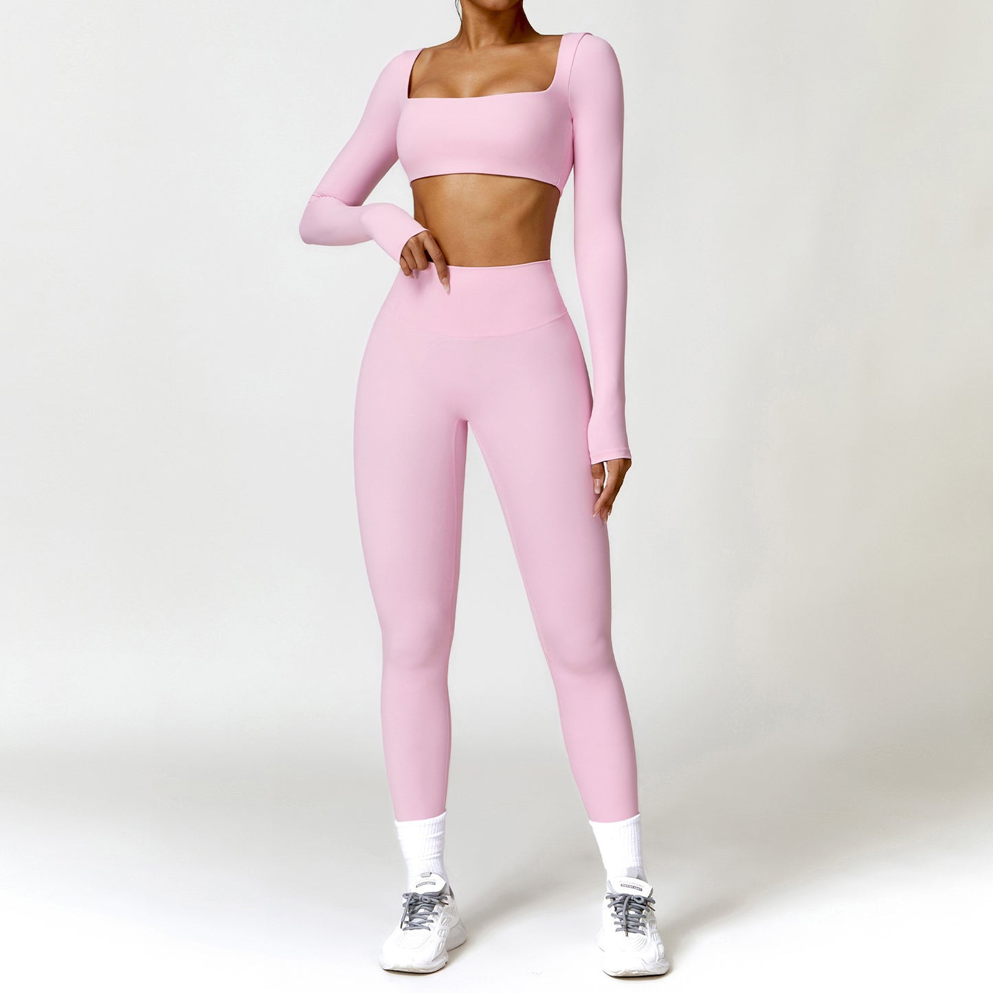 Winter Nude Feel Tight Yoga Suit High-waist Quick-drying Running Sports Workout Clothes
