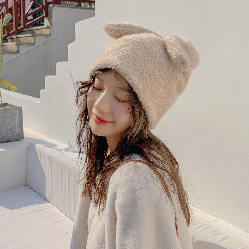 Rabbit Ears Woolen Cap Children Autumn And Winter Cute Fleece Lined