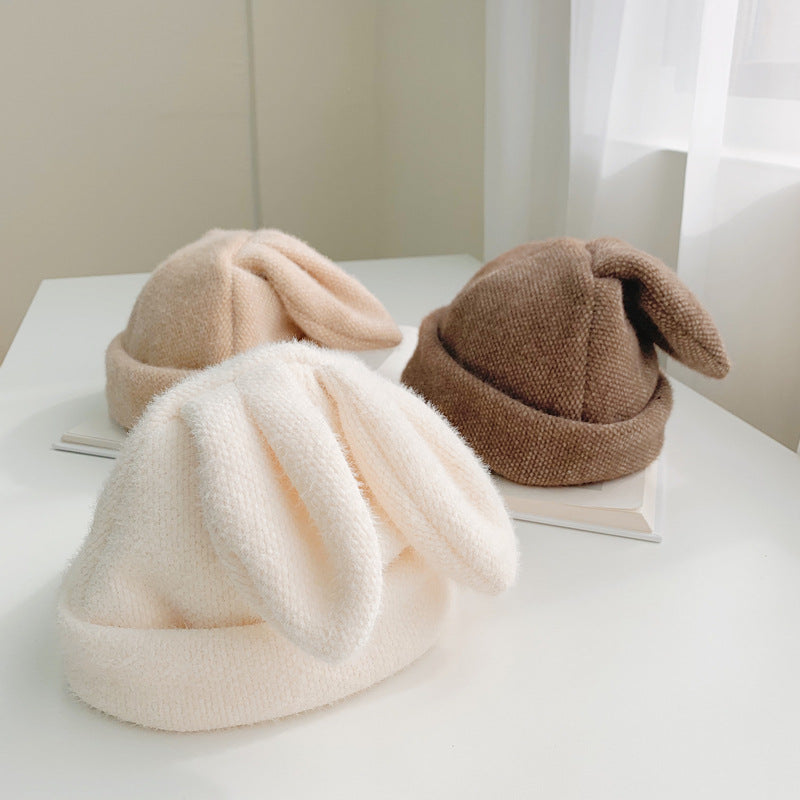 Rabbit Ears Woolen Cap Children Autumn And Winter Cute Fleece Lined