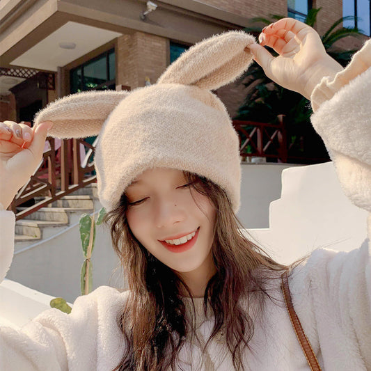Rabbit Ears Woolen Cap Children Autumn And Winter Cute Fleece Lined