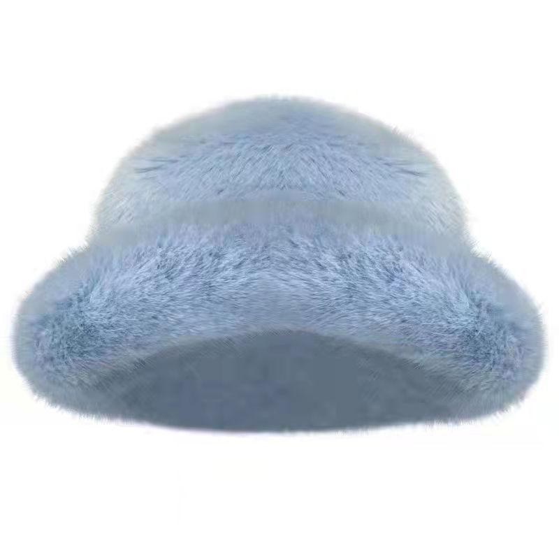 Plush Hat Fur Big Round Hat Winter