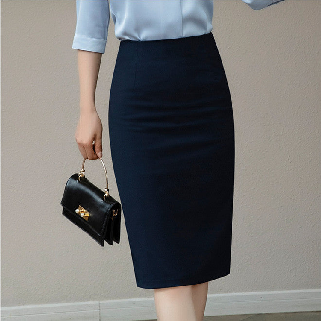 Autumn And Winter Career Apparel Overknee Mid-length Slim Fit Slimming And Velvet Padded Warm Skirt