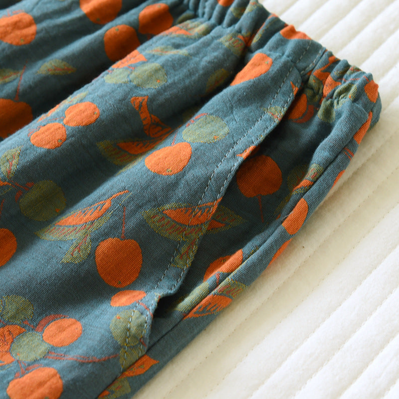 Women's Fashionable Cotton Yarn-dyed Double-sided Jacquard Trousers