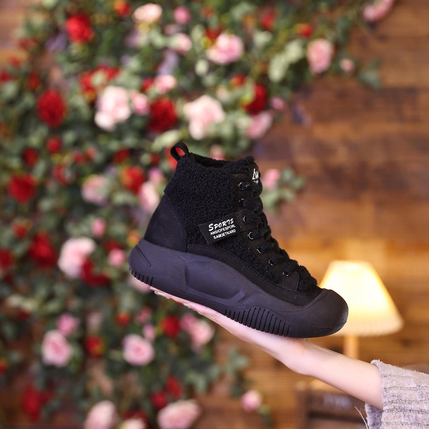 Fleece-lined Soft-soled Martin Boots High-top Anti-slip All-matching