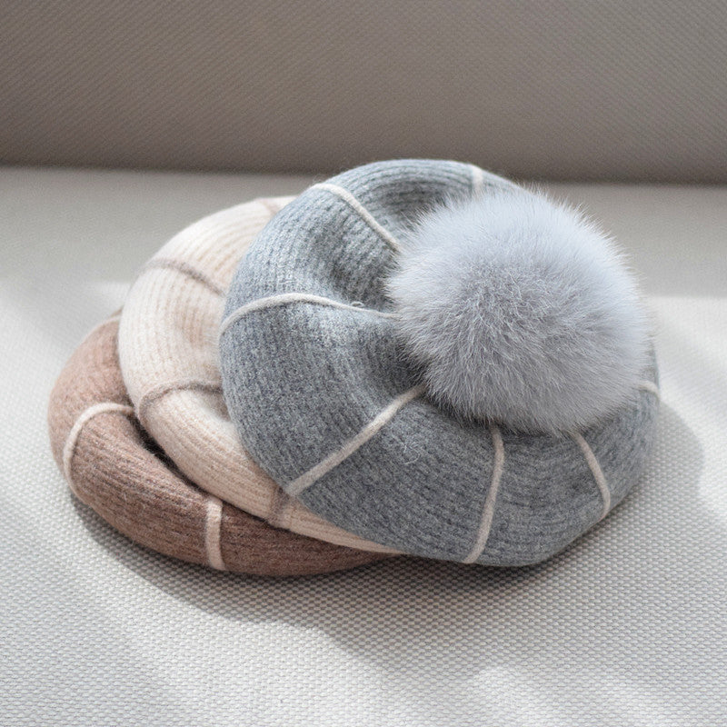 Pumpkin Wool Beret Women's Autumn And Winter