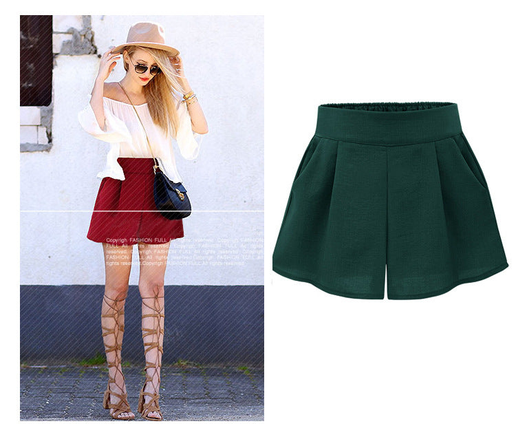 Three point high waist thin wide leg pants