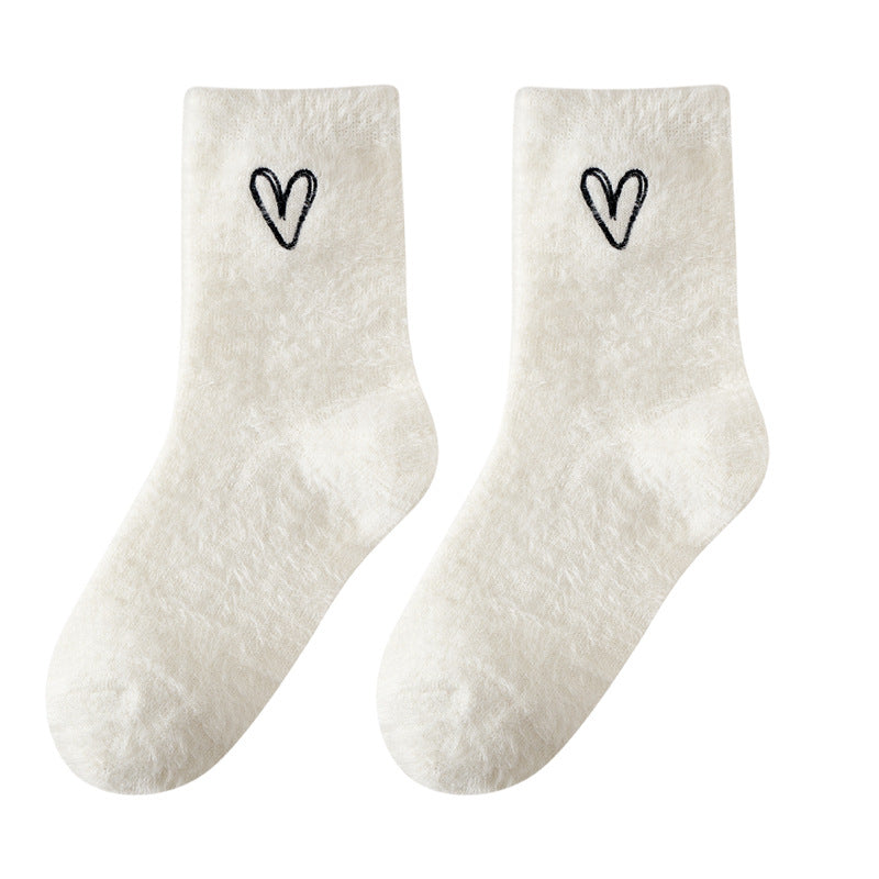 Women's Mid-calf Plus Velvet Extra Thick Mink Cashmere Socks