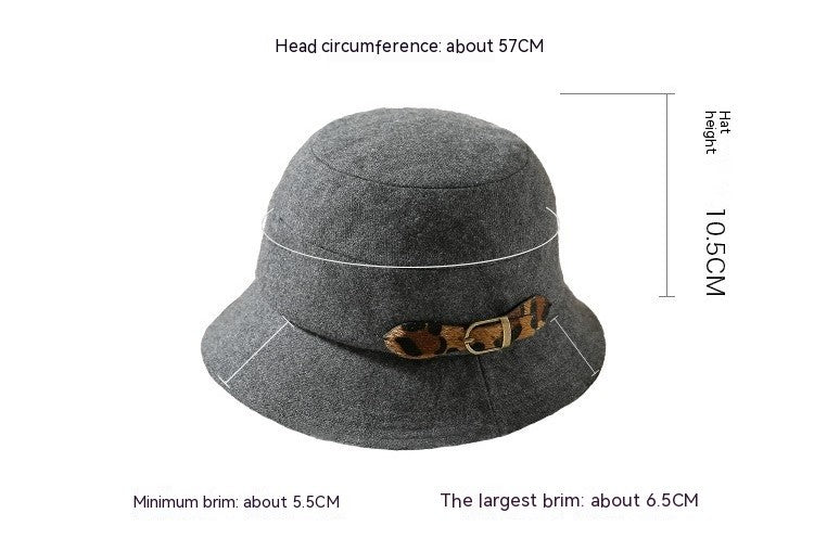 Dome Brim Ceremony Winter Bucket Hat All-matching Warm