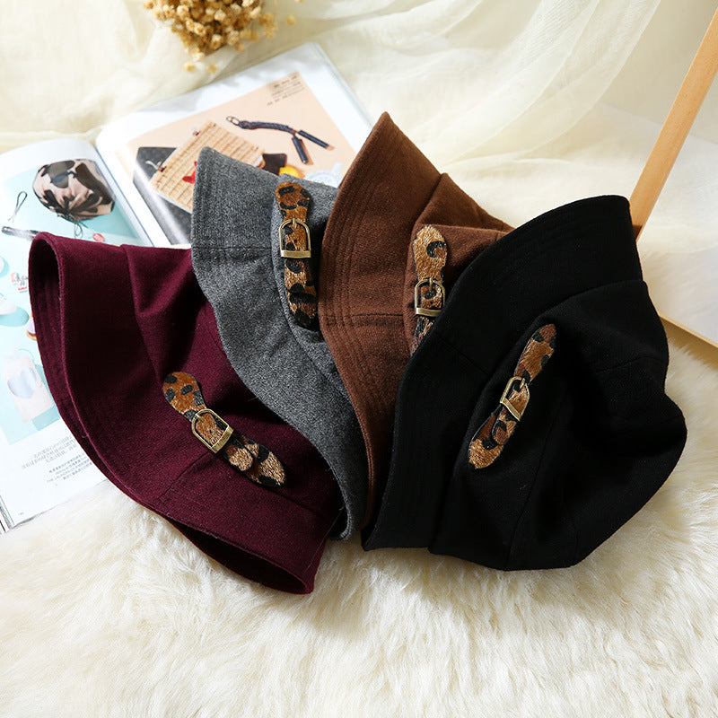 Dome Brim Ceremony Winter Bucket Hat All-matching Warm