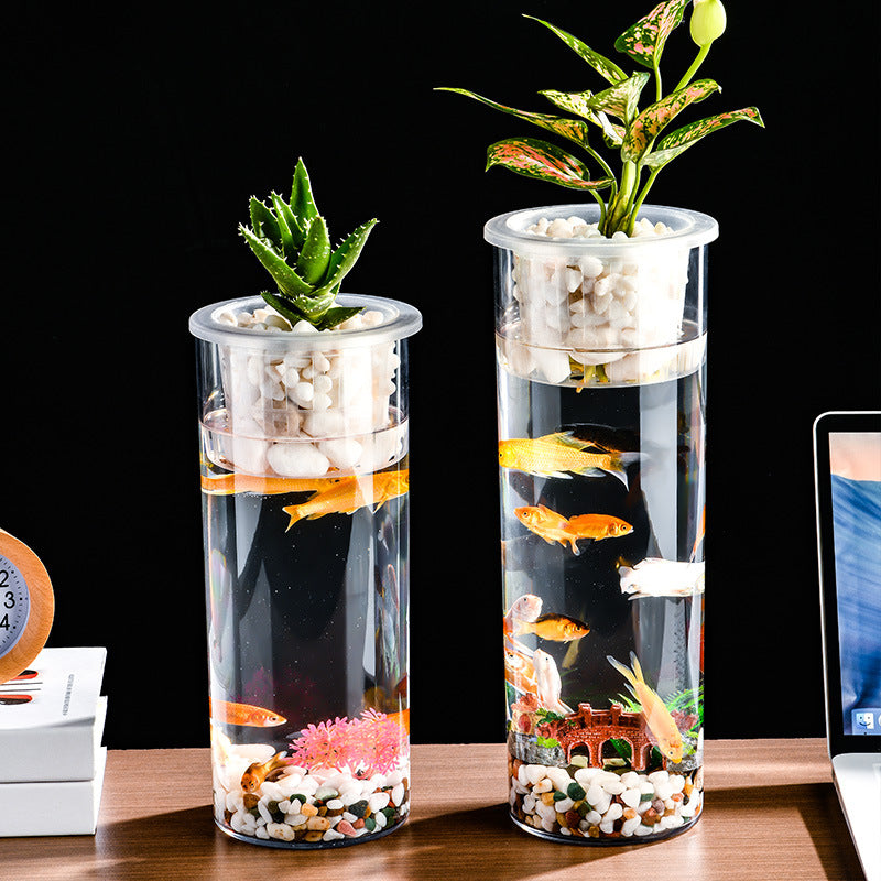 Living Room Micro Landscape Desktop Ecological Pot Transparent Plastic Creative Decoration Fish Tank