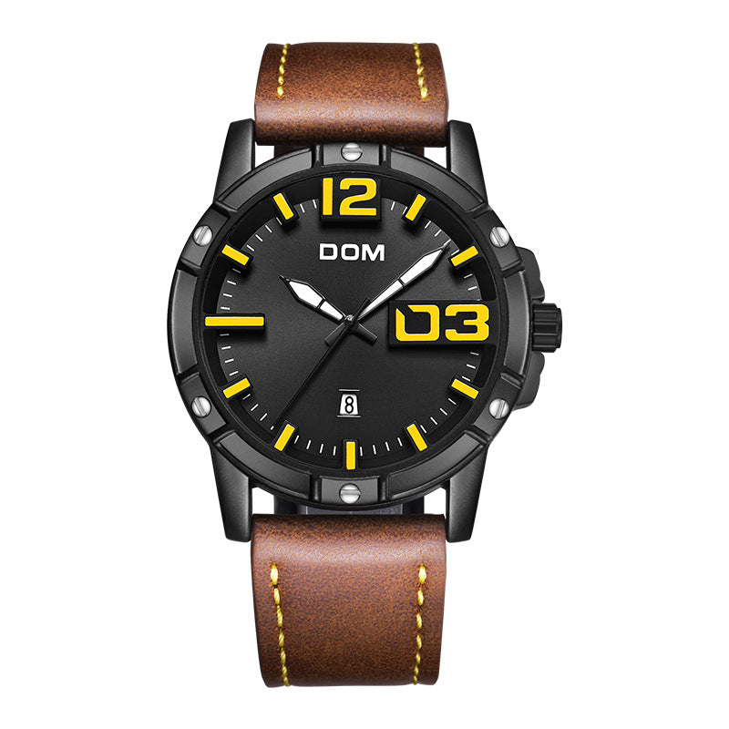 Waterproof quartz strap watch