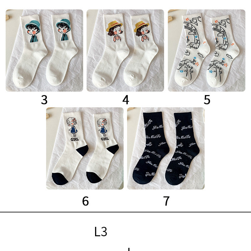 Cute Cartoon Socks In Women's Stockings