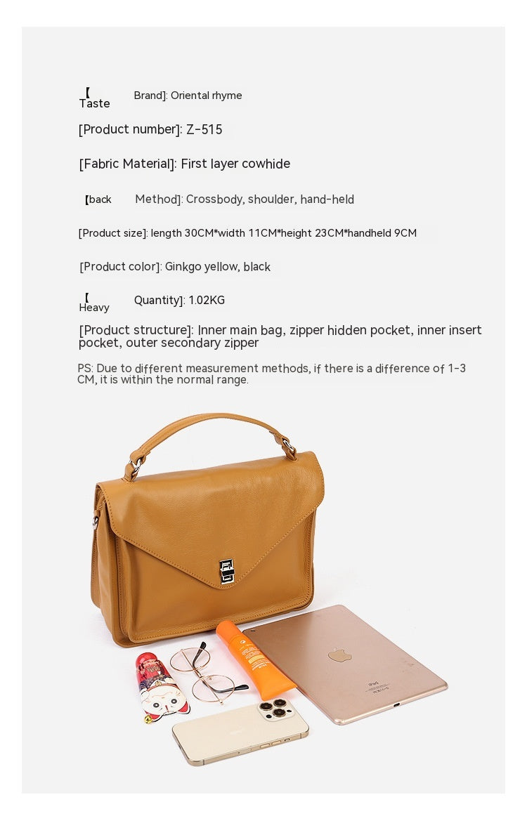 Ægte læder messenger taske