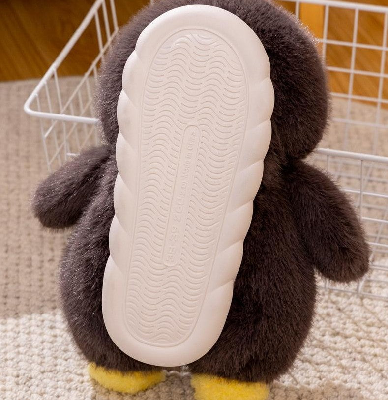 Cartoon Cute Penguin Floor Cotton Shoes Plush Slippers
