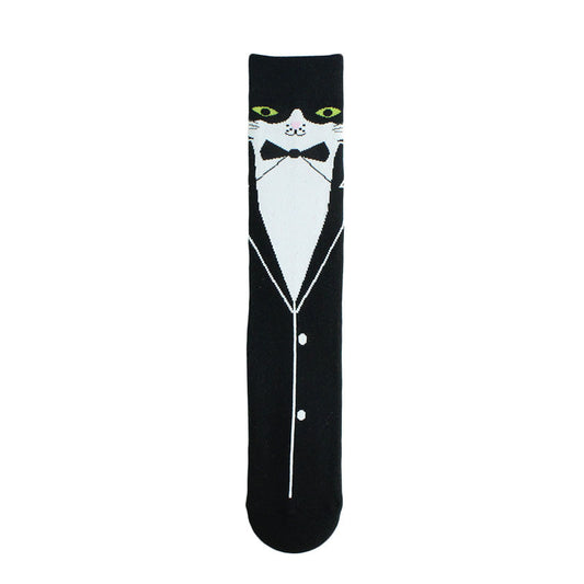 European And American Cartoon Cat Printing Tube Socks