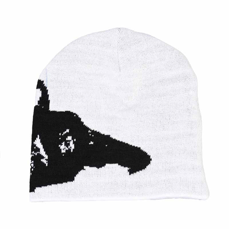 Letter Jacquard Thermal Pullover Knitted Hat