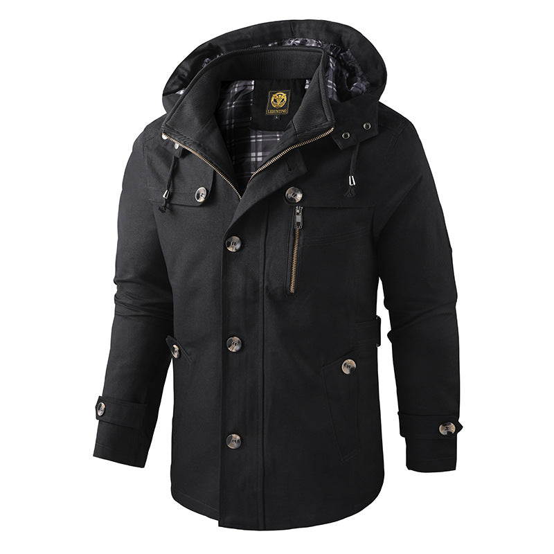 Mid-length Men's Hoodie Jacket