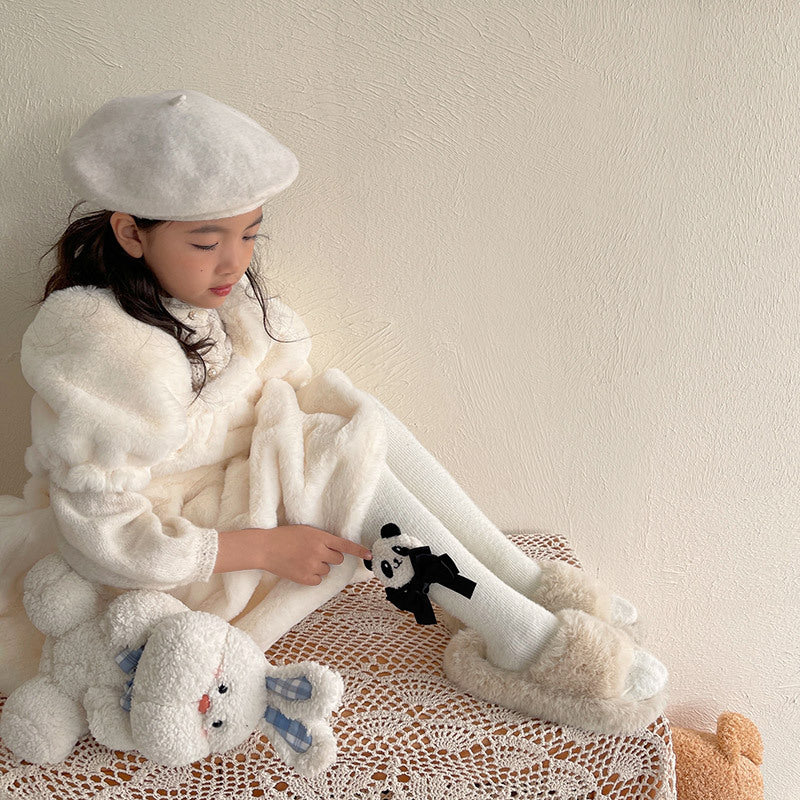 Autumn And Winter Cute Panda Bow Female Thermal Pantyhose