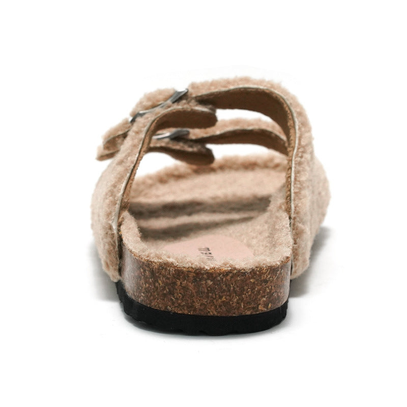 Women's Casual Beach Shoes Warm Buckle Slippers