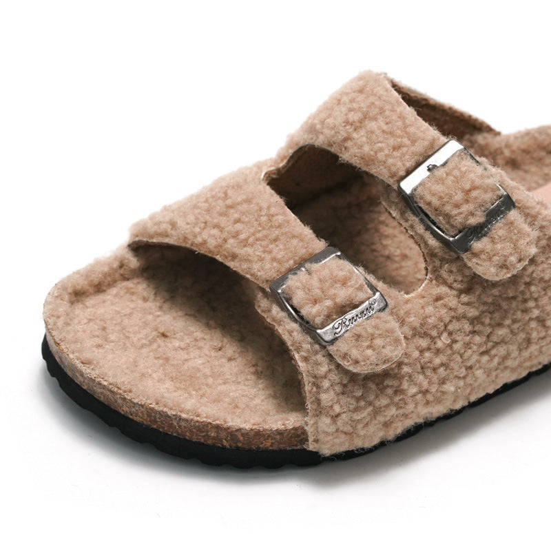 Women's Casual Beach Shoes Warm Buckle Slippers