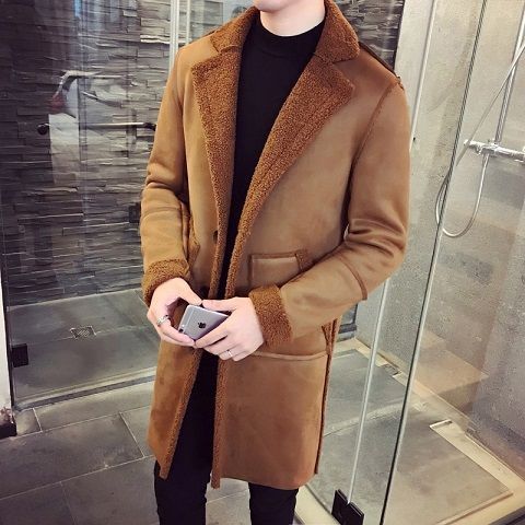 Men's mid-length deerskin windbreaker