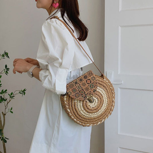 Skulderstråvævet Crossbody Beach Casual Etnisk Stil Mini Og Enkel Håndlavet Strandtaske