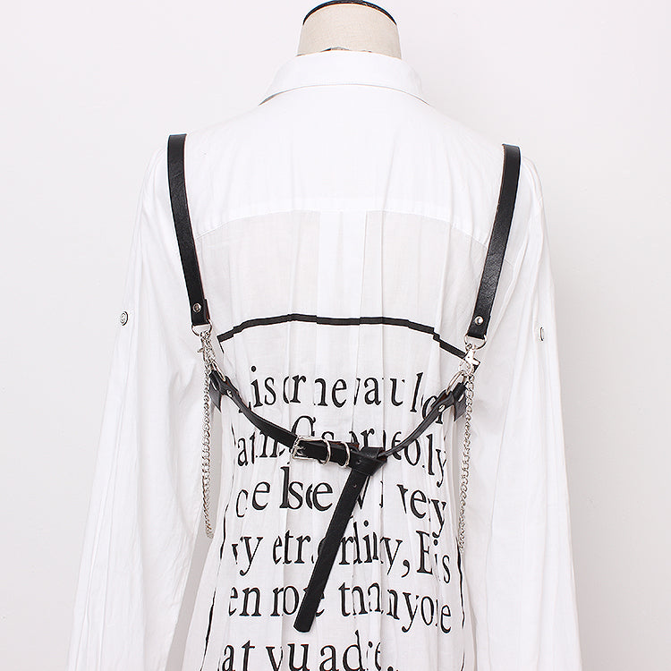 Women's leather belt chain waist chain