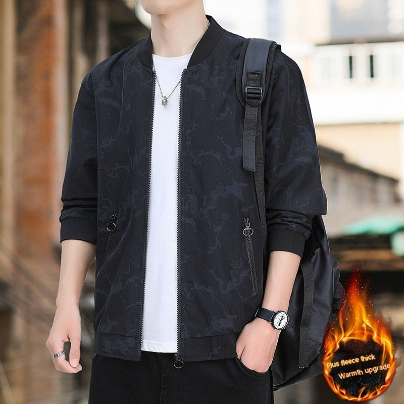 Men's Jacket Casual Baseball Uniform Pilot Zipper Jacket