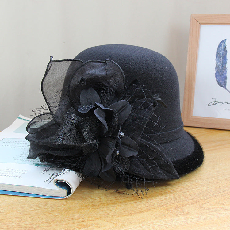 Woolen Hat British Vintage Top Hat Female All-matching Elegant Temperament