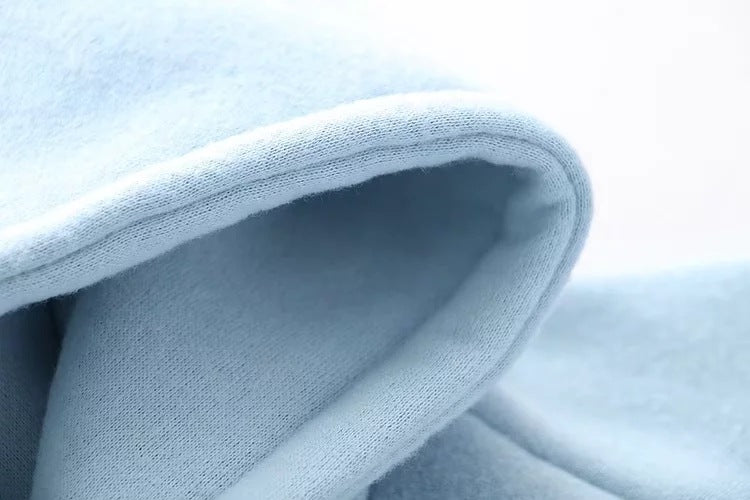 Snowflake Embroidery Hooded Fleece Lined Sweater Women