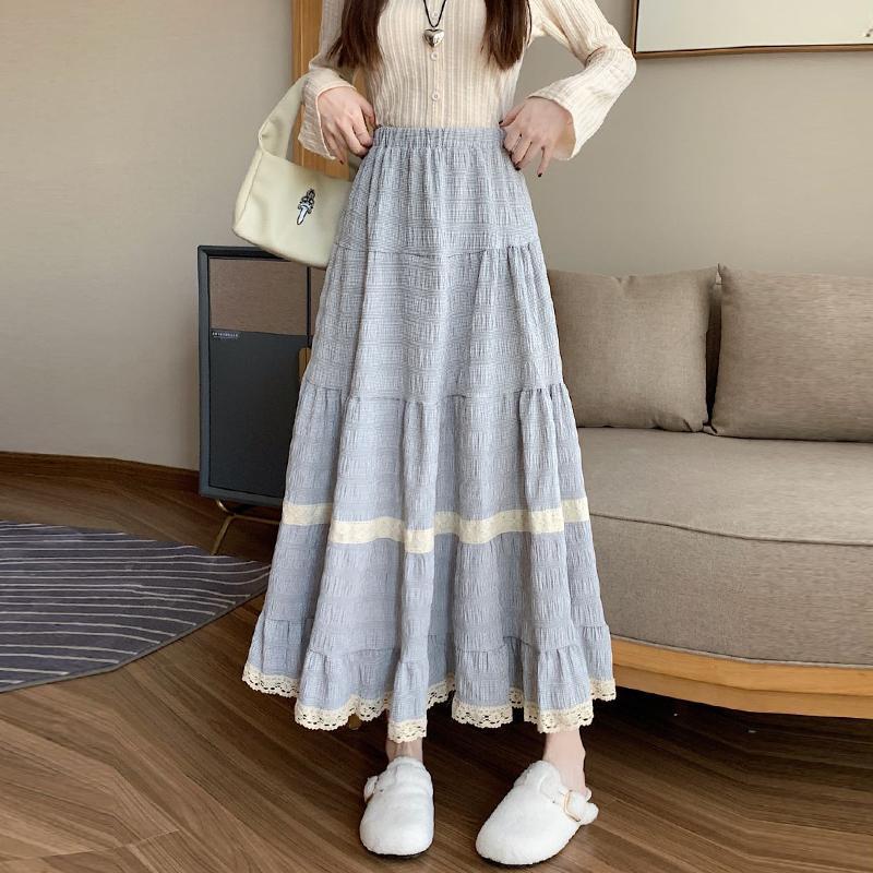 Design Sense Stitching Skirt Women's Springsummer Gentle Drape