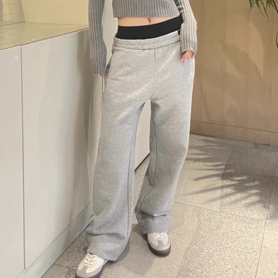 High Waist Slimming Walking Thread Double Waist Head Fleece Sweater Fishtail Long Skirt