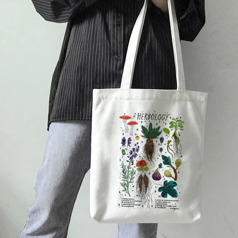 Mushroom Print Personalized Creative One-shoulder Canvas Bag