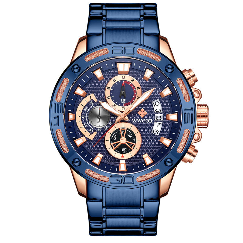 Men's steel band quartz watch