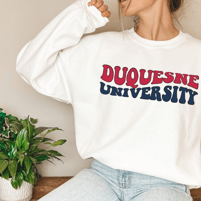 European And American Letter Printing Duquesne University Sweatshirt