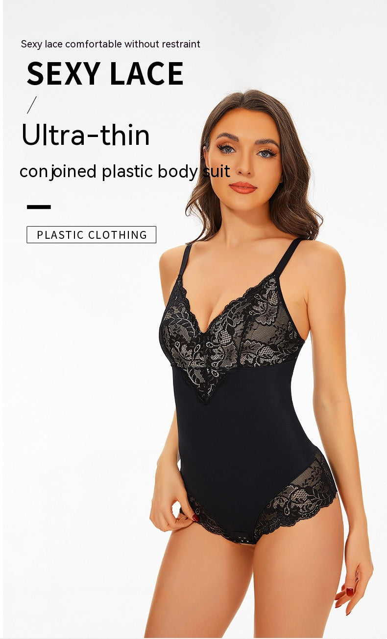 Siamesisk kropsformende mavekontraherende hofteløftende shapewear-undertøj elastisk korset slankende