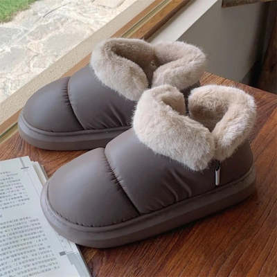 Winter Cute Bow Warm With Velvet Men And Women Creativity New Waterproof Bootie