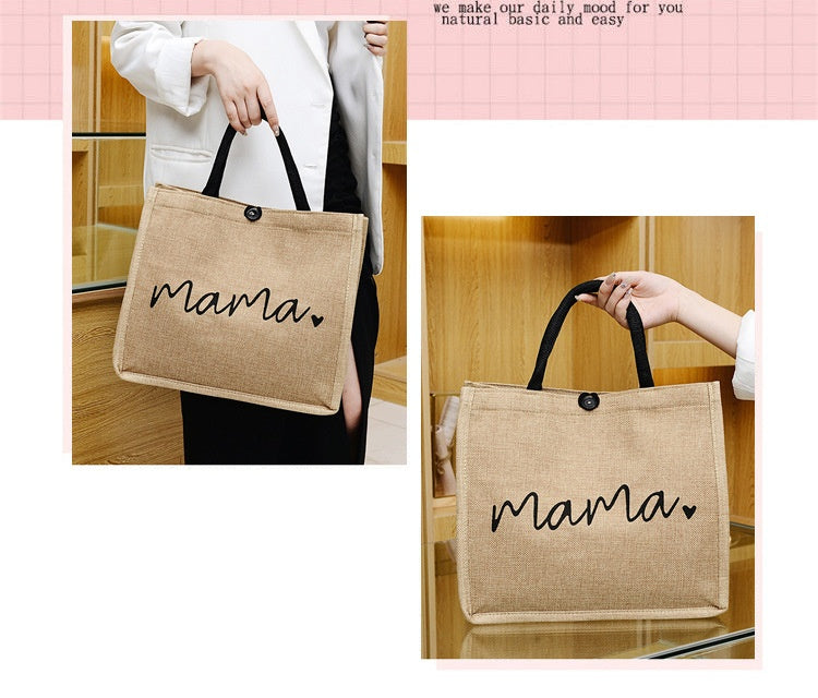 Fashion Linen Women's Bag Large Capacity Casual Shoulder Bag Korean Style Fashionable All-matching Letter Pack